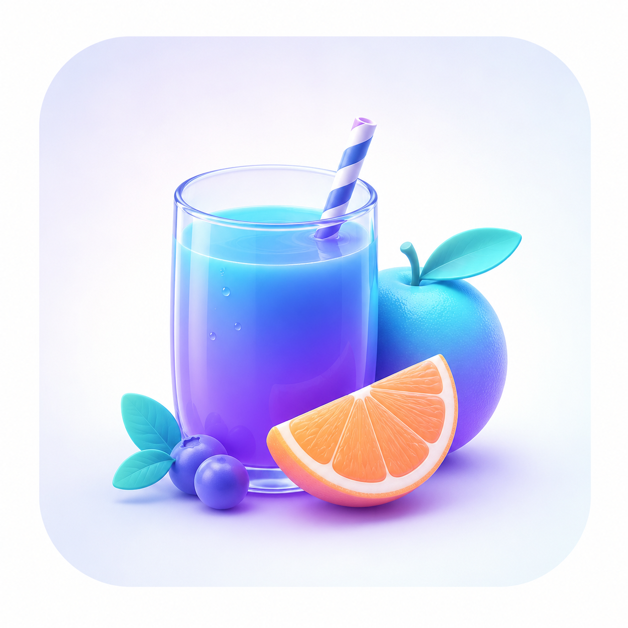 Copo de suco com frutas ilustrando a aplicação do Ploc Bloc.